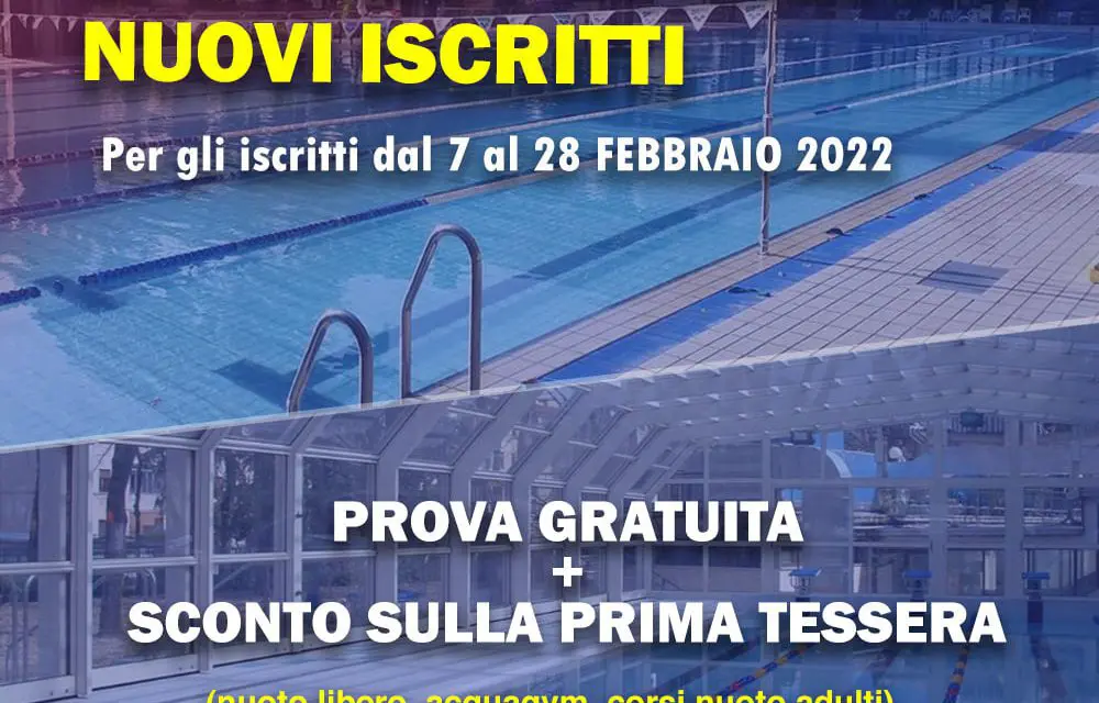 SPECIALE PROMOZIONE NUOVI ISCRITTI