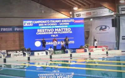 MATTEO RESTIVO ARGENTO AGLI ASSOLUTI DI RICCIONE IN VASCA CORTA