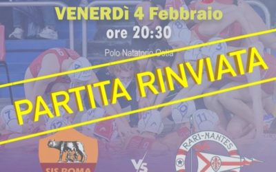 A1 FEMMINILE, SIR ROMA VS RARI NANTES FLORENTIA RINVIATA